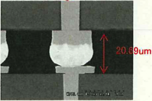フリップチップ電極部分の画像